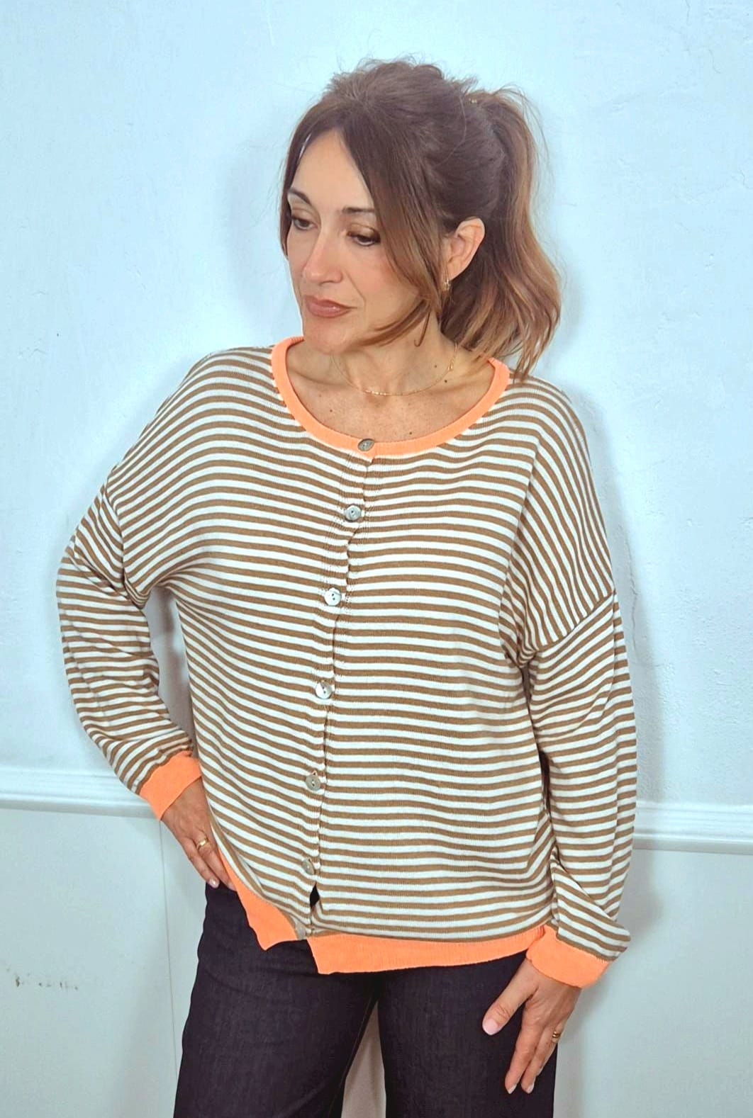 Chaqueta casual a rayas