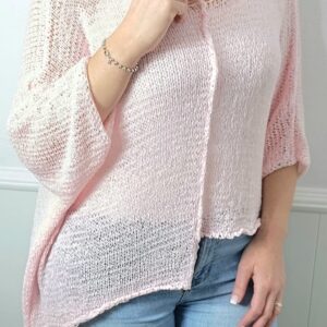 Jersey asimétrico rosa empolvado