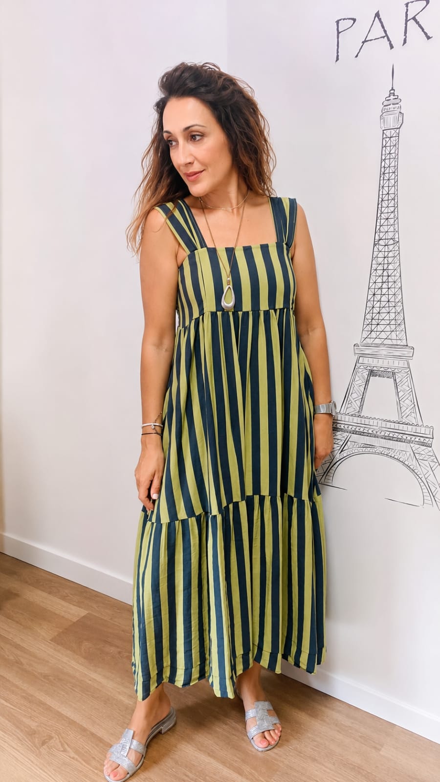 Vestido Largo de Rayas | Fresco, Elegante y Cómodo - Imagen 2
