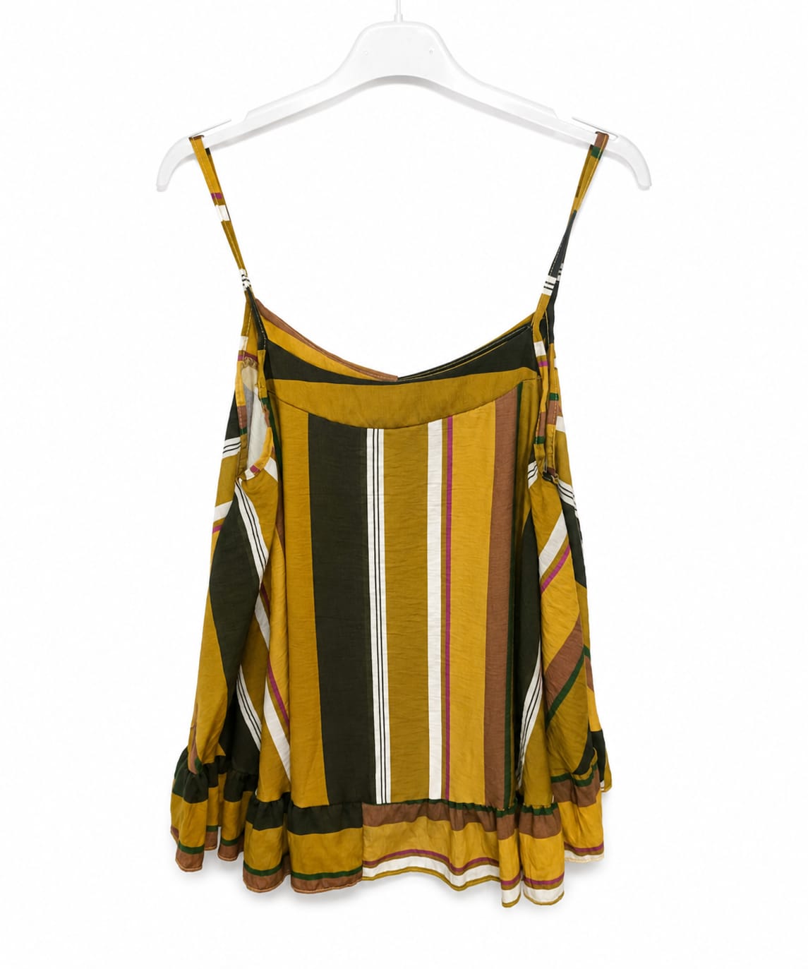 Blusa Suave a Rayas y Tirantes con Volante Inferior - Imagen 2
